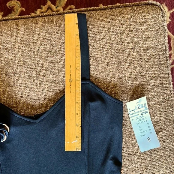 Joseph Ribkoff Black and Copper High Low Dress - Picture 6 of 14